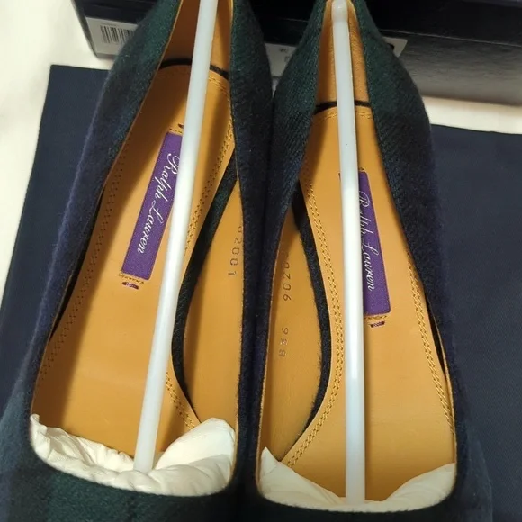 Ralph Lauren Celia Black Watch Tartan Pumps Women's Size 6/36 B Black Mu Tartan. - Picture 3 of 13